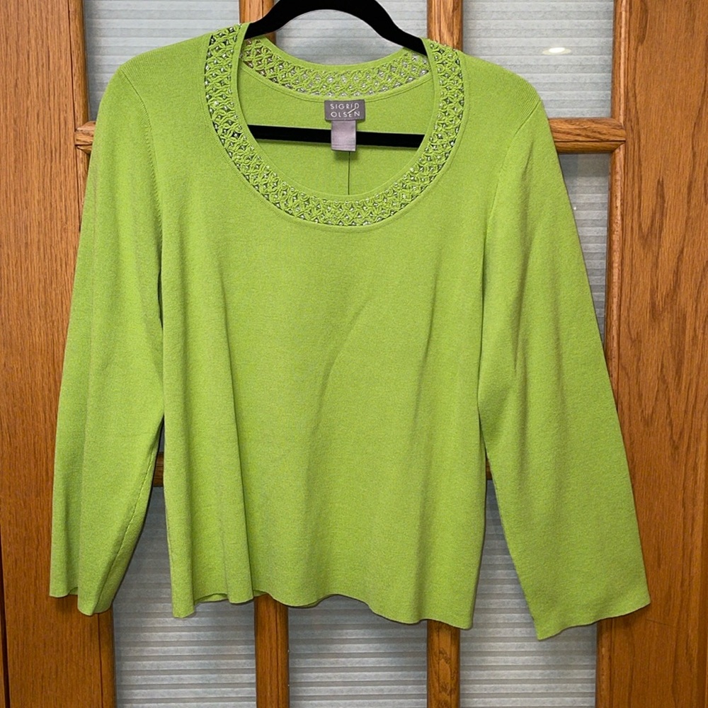 NWT Sigrid Olsen XL Embellished Top